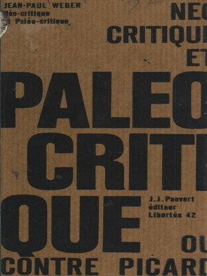 cover image of Néo-critique et paléo-critique